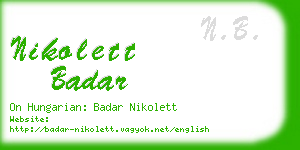 nikolett badar business card